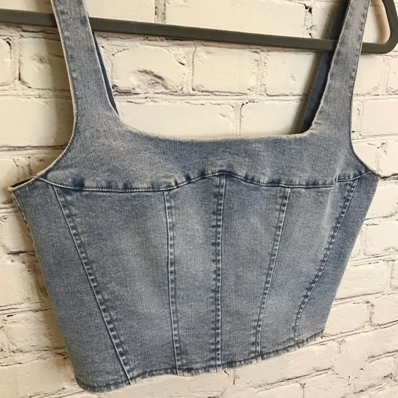 Belle Vere Crop Denim Bustier size Small - Picture 2 of 6